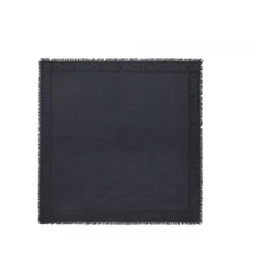 Burberry Logo Print Knit Scarf Unisex Couple Style Black 80148771