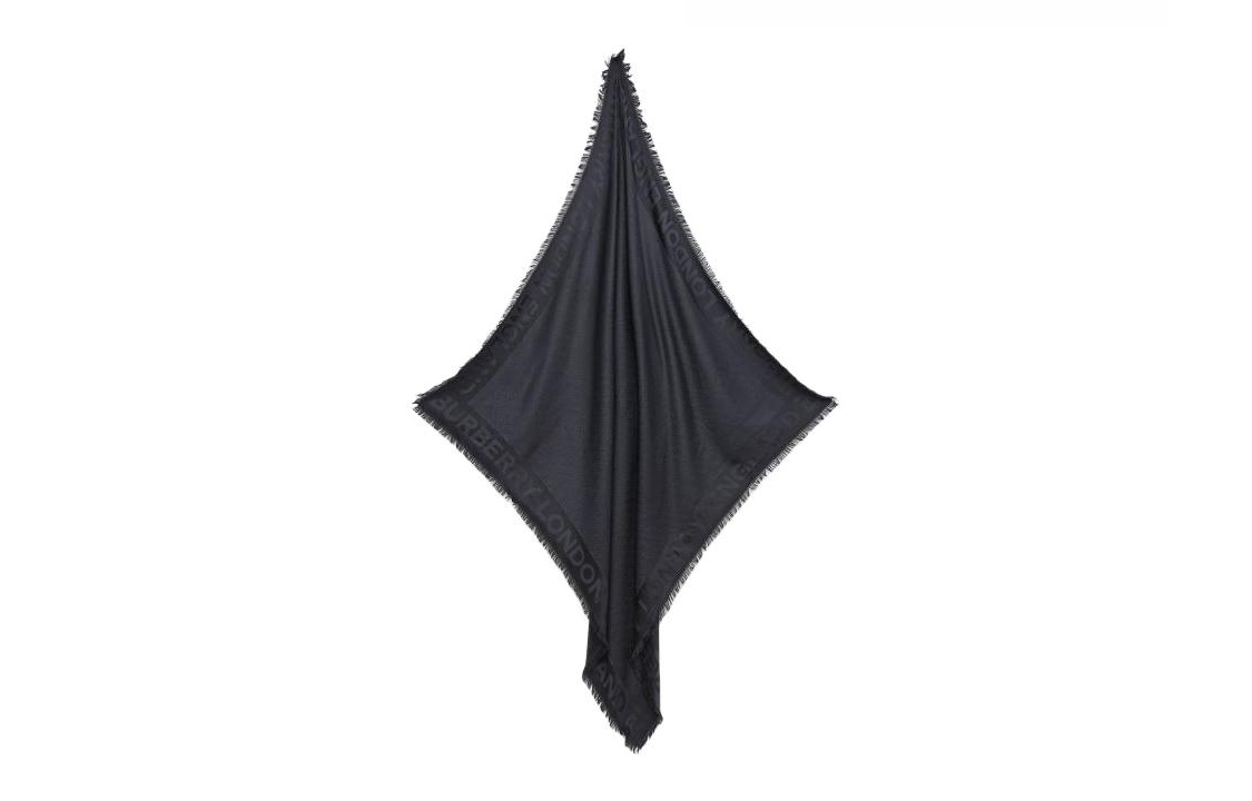 Burberry Logo Print Knit Scarf Unisex Couple Style Black 80148771 圖 3