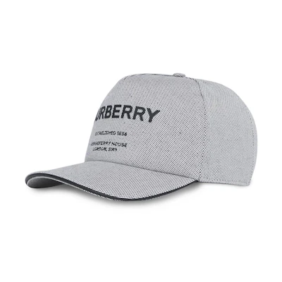 Burberry Logo Print Lambskin Cotton Baseball Cap. 8040532