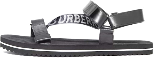 Burberry Logo Print Leather Sandals 'Black White' 80371721 Burberry Logo Print Leather Sandals 'Black White' 80371721