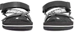 Shop Burberry Logo Print Leather Sandals 'Black White' 80371721