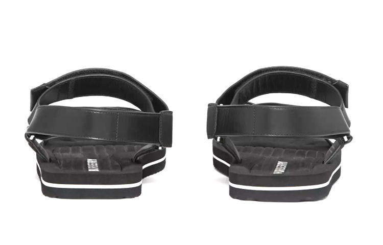 Burberry Logo Print Leather Sandals 'Black White' 圖 5