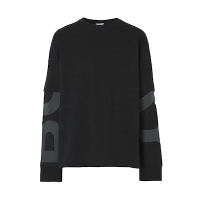 Burberry Logo Print Long Sleeve Sweatshirt Black . 80455401