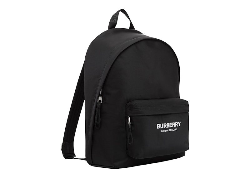 Order Mochila Negra de Nylon con Logo Burberry.
