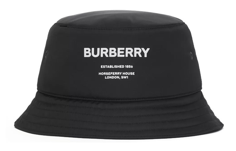 Burberry Logo Print Nylon Bucket Hat Unisex Style 80440811