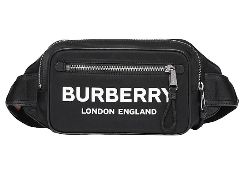 Burberry Logo Print Nylon Bum Bag Black