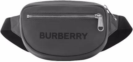 Burberry Logo Print Nylon Cannon Bum Bag Small Grey Burberry Logo Print Nylon Cannon Bum Bag Small Grey