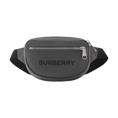 Burberry Logo Print Nylon Cannon Bum Bag Small Grey