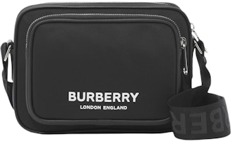 Burberry Logo Print Nylon Crossbody Bag Black Burberry Logo Print Nylon Crossbody Bag Black