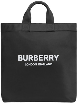 Burberry Tas Tote Nilon Cetak Logo Hitam Buy Burberry Tas Tote Nilon Cetak Logo Hitam