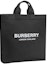 Order Burberry Tas Tote Nilon Cetak Logo Hitam
