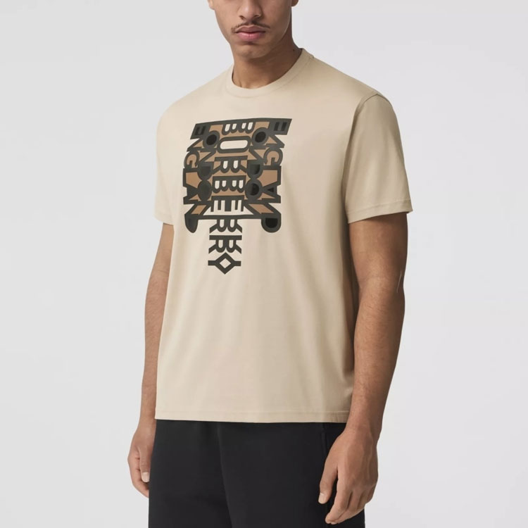 Burberry Logo Print Relaxed Fit Crewneck T-Shirt SS22  Beige. 80514011 圖 6