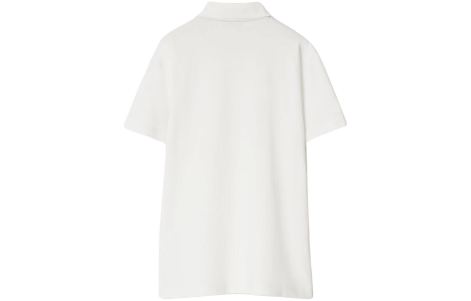 Lookbook Burberry Logo Cetakan Baju Polo Lengan Pendek Lelaki - Warna Salt Crystal. 80849341