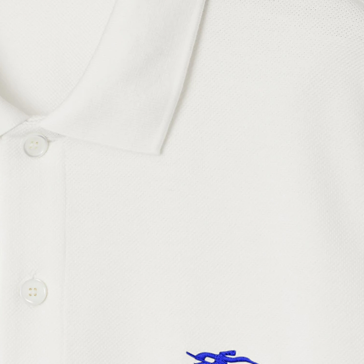 Cheap Burberry Logo Cetakan Baju Polo Lengan Pendek Lelaki - Warna Salt Crystal. 80849341