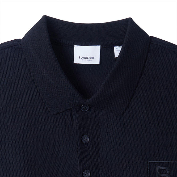 Details for Polo Negro Burberry Hombre Manga Corta Corte Recto con Logo Imprimido. 80530221
