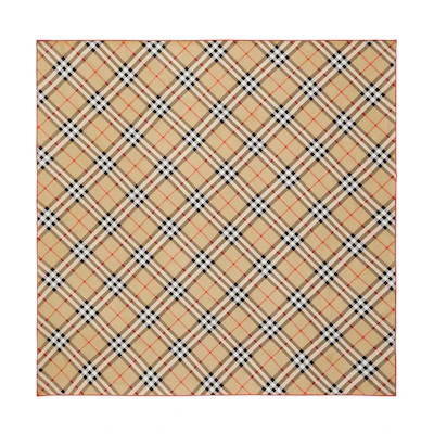 Burberry Logo Print Striped Silk Scarf Unisex Couples' Style Brown 80881401