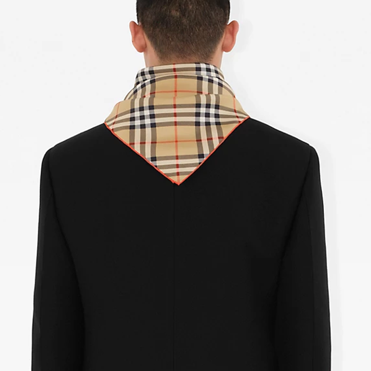 Burberry Logo Print Striped Silk Scarf Unisex Couples' Style Brown 80881401 圖 5