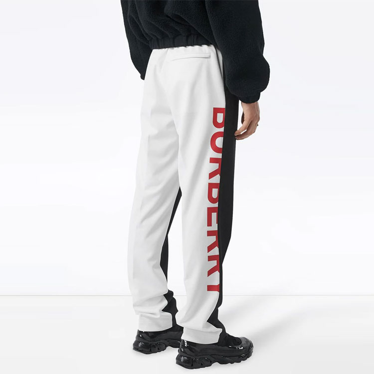 Details for 버버리 로고 프린트 투톤 캐주얼 팬츠 블랙 앤 화이트拼色 45590271