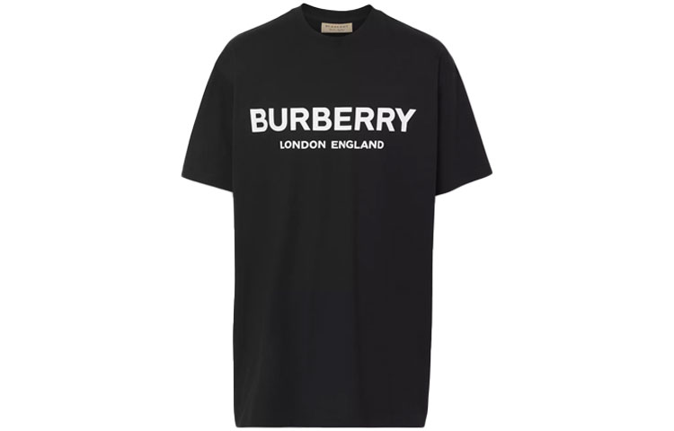 Order Kaos Burberry Logo Print Unisex Katun Hitam 80094941