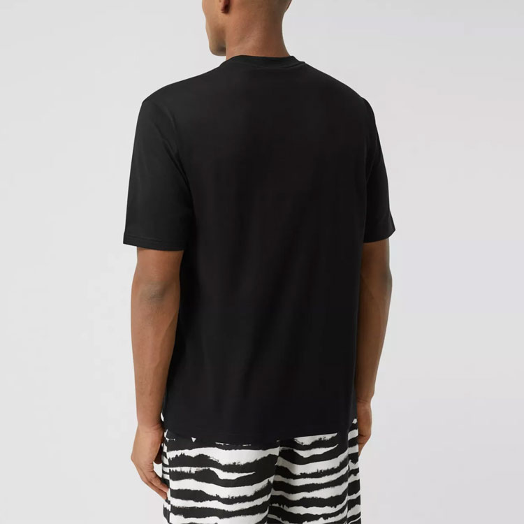 Shop Kaos Burberry Logo Print Unisex Katun Hitam 80094941