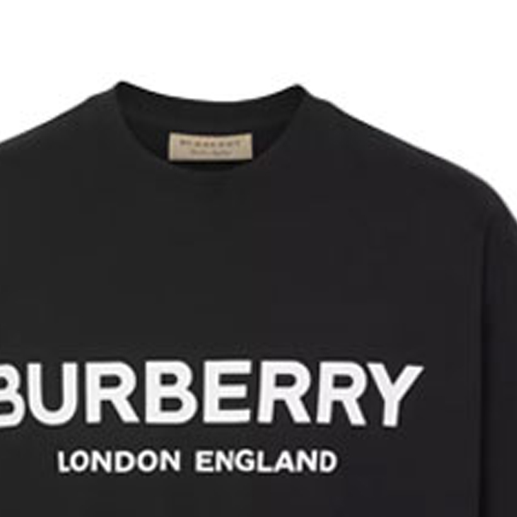 Sizing Kaos Burberry Logo Print Unisex Katun Hitam 80094941