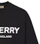 Cheap Kaos Burberry Logo Print Unisex Katun Hitam 80094941