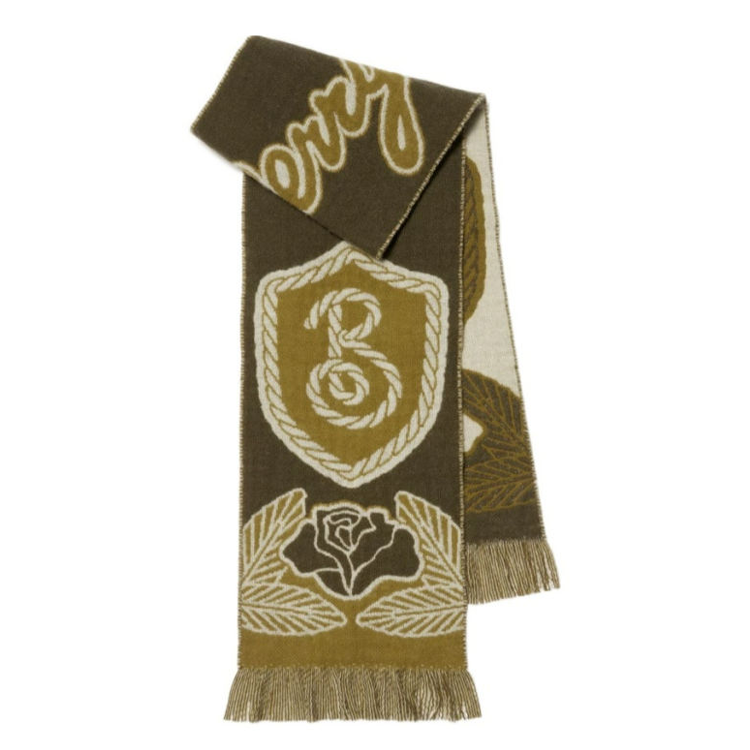 Burberry Logo Print Wool Cashmere Scarf Unisex Couple Brown. 80970321