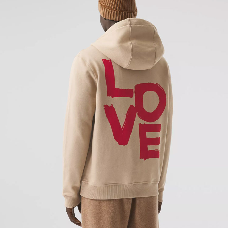 Burberry Logo Print Zip-Up Hoodie Soft Yellow-Brown 80375831 圖 4