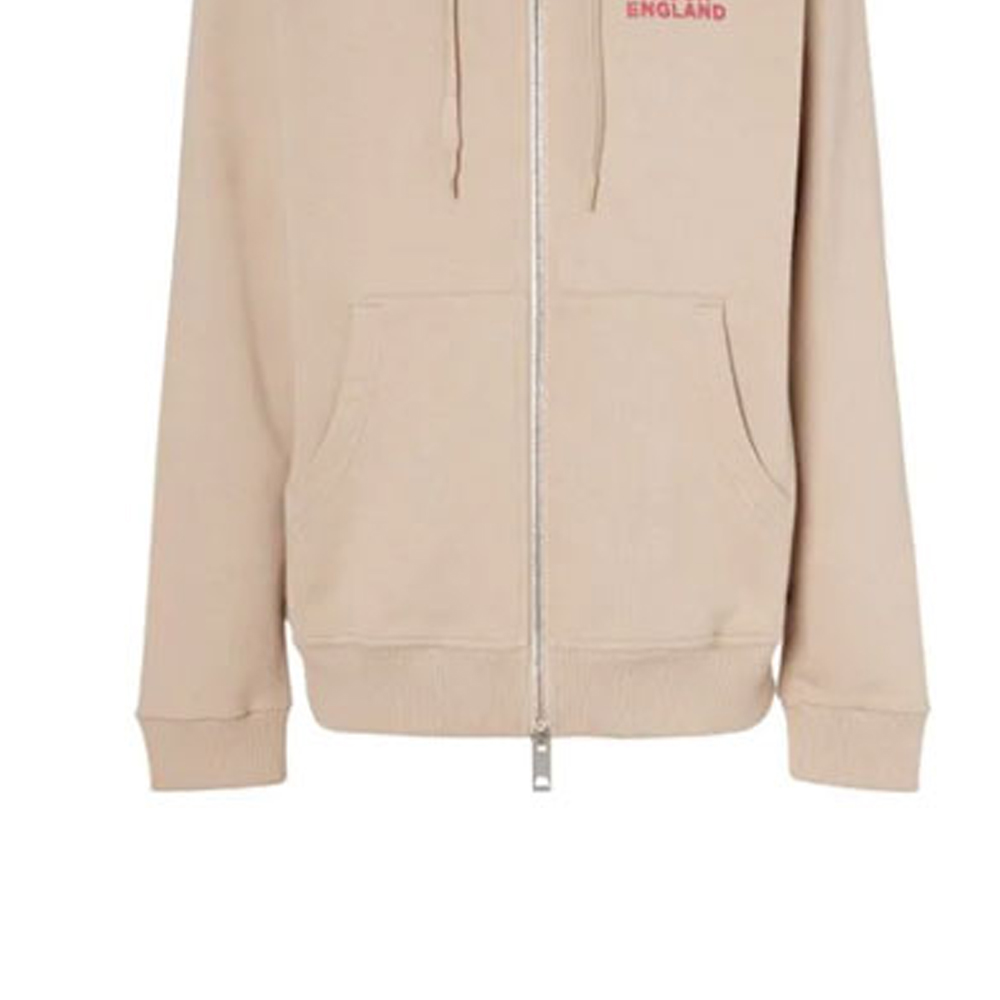 Burberry Logo Print Zip-Up Hoodie Soft Yellow-Brown 80375831 圖 7