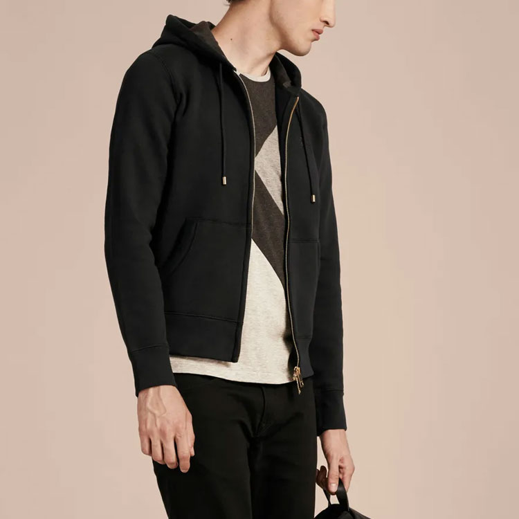 Details for Burberry Logo Print Zip Hoodie Black Jacket 40155581