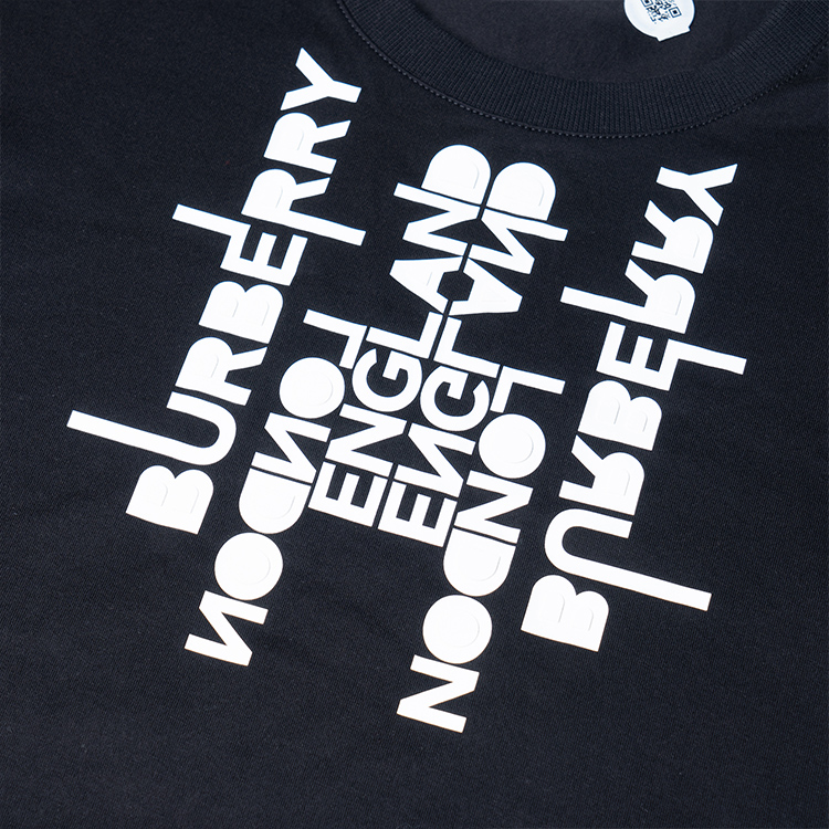 Burberry Logo Printed Cotton Oversized T-Shirt  Black 80513981 圖 7