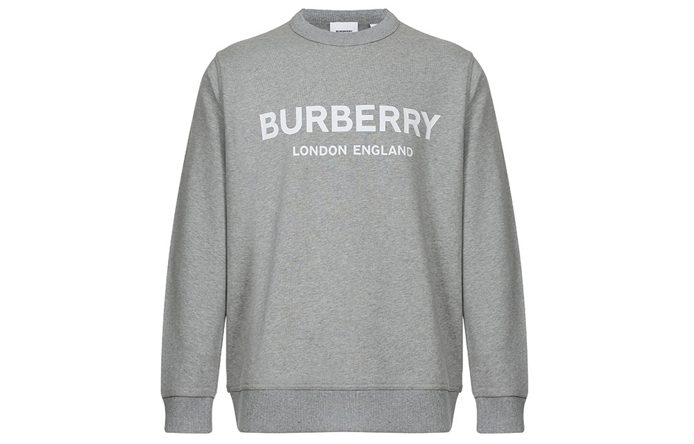 Burberry Logo Printed Crewneck Sweatshirt Unisex Grey 80095051 圖 2