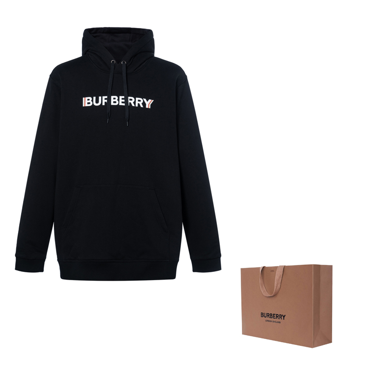 Burberry Logo Printed Relaxed Fit Hoodie for Men - Black 8052977 圖 4