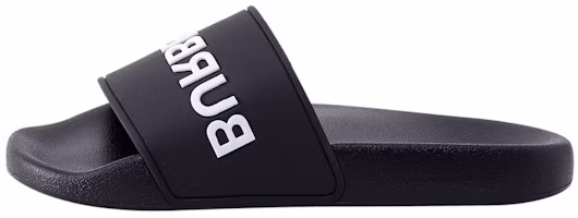 Burberry Logo Slides Black Optic White 80535011 Burberry Logo Slides Black Optic White 80535011