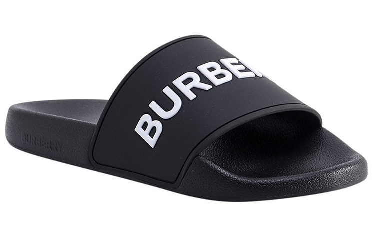 Order Sandal Burberry Logo Hitam Putih Optik 80535011