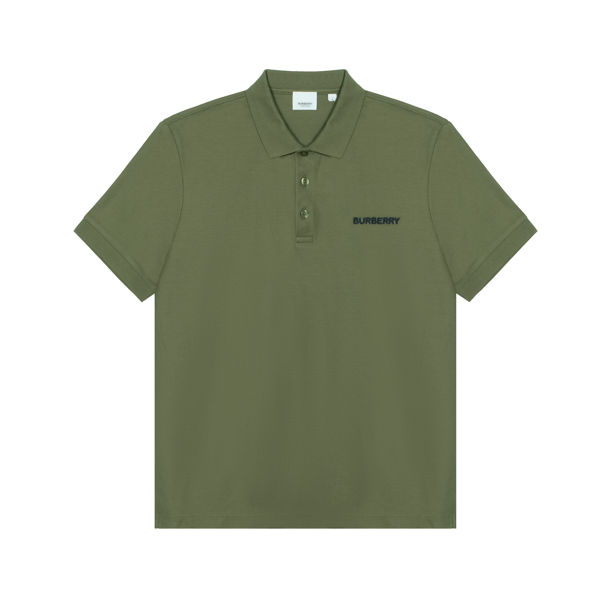 Burberry Logo Straight-Cut Polo Shirt Green . 80844391