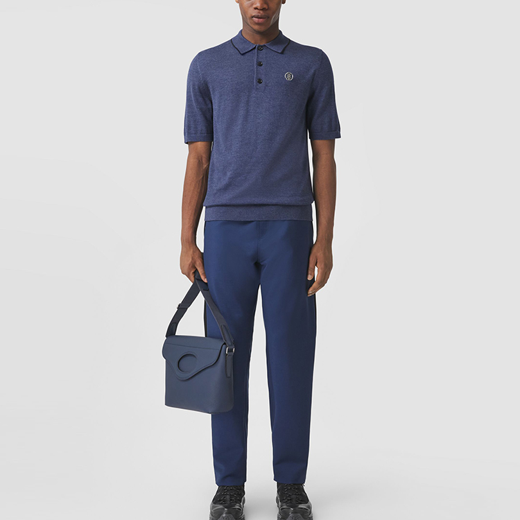 Burberry Logo Straight-Cut Short-Sleeve Polo Shirt Blue. 80419161 圖 5