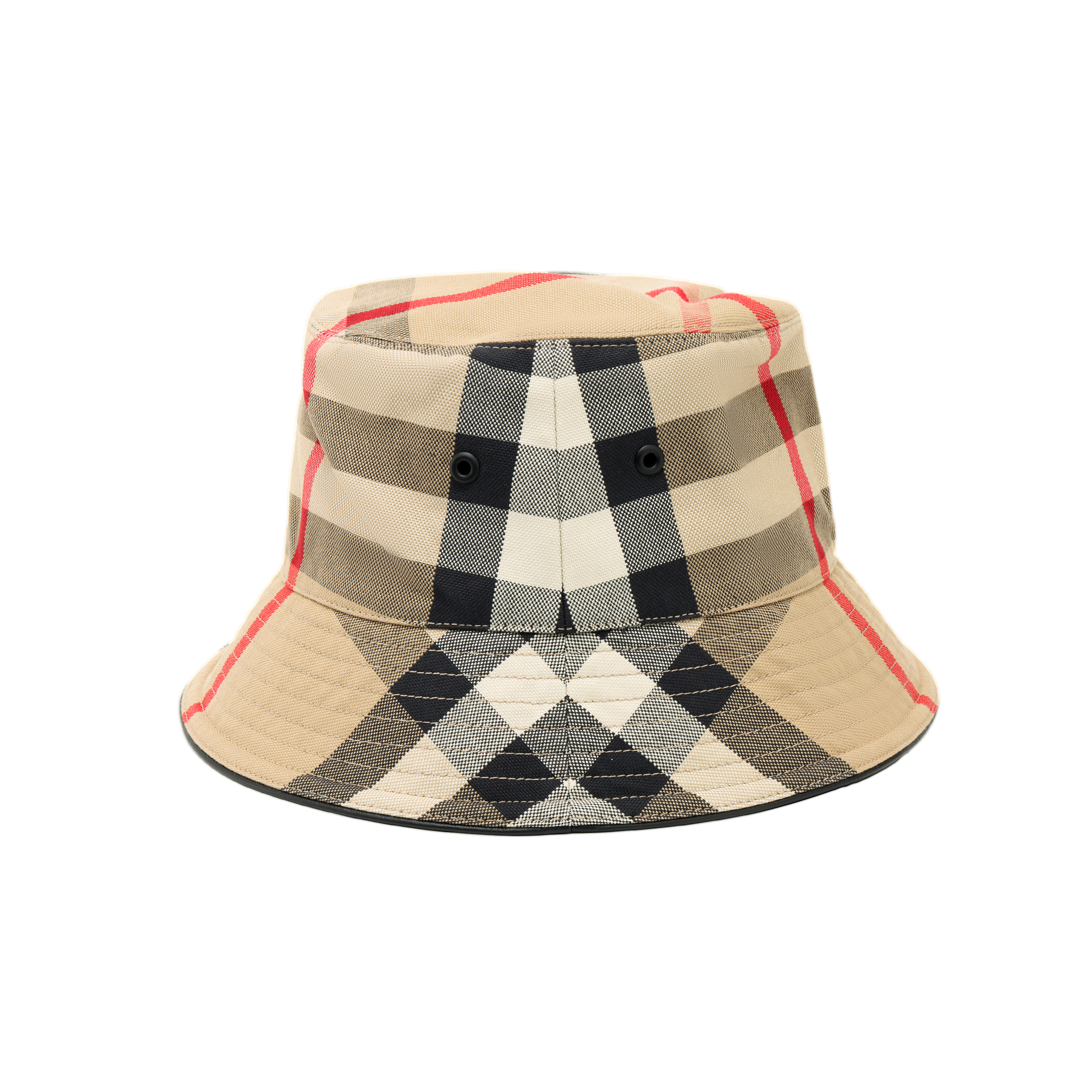 Lookbook Burberry Logo Stripe Check Bucket Hat Light Brown. 80500651