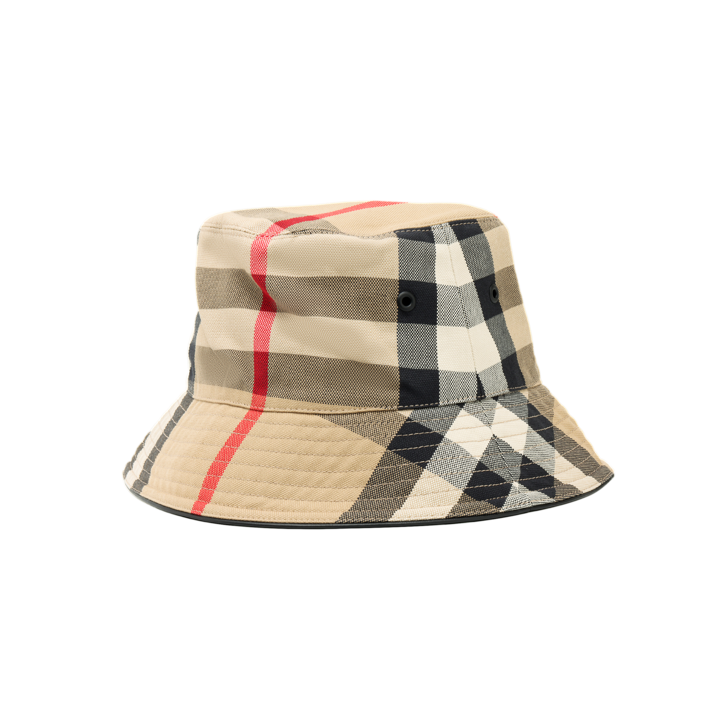 Shop Burberry Logo Stripe Check Bucket Hat Light Brown. 80500651