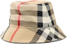 Shop Burberry Logo Stripe Check Bucket Hat Light Brown. 80500651