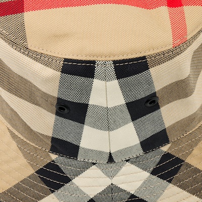 Burberry Logo Stripe Check Bucket Hat Light Brown. 80500651 Details for Burberry Logo Stripe Check Bucket Hat Light Brown. 80500651