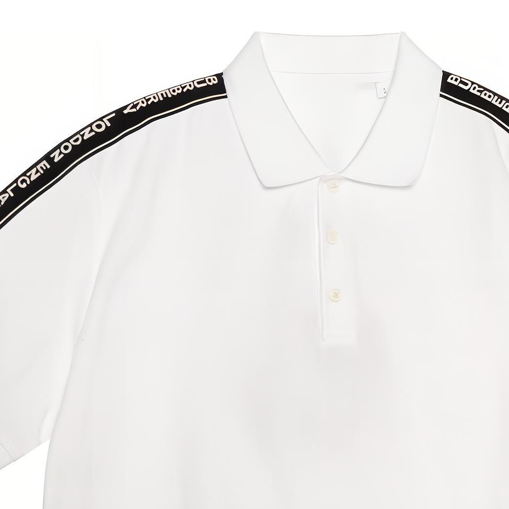Cheap Burberry 標誌帶短袖POLO衫 - 白色 80318951