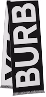 Burberry Logo Wool Jacquard Scarf Black Burberry Logo Wool Jacquard Scarf Black