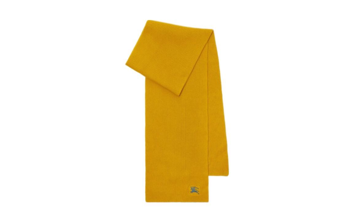 Burberry Logo Wool Scarf Unisex Couple Style Yellow. 80857731