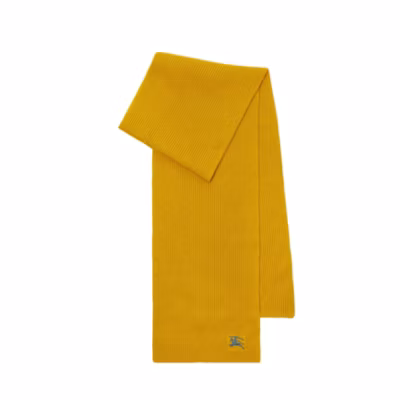 Burberry Logo Wool Scarf Unisex Couple Style Yellow. 80857731