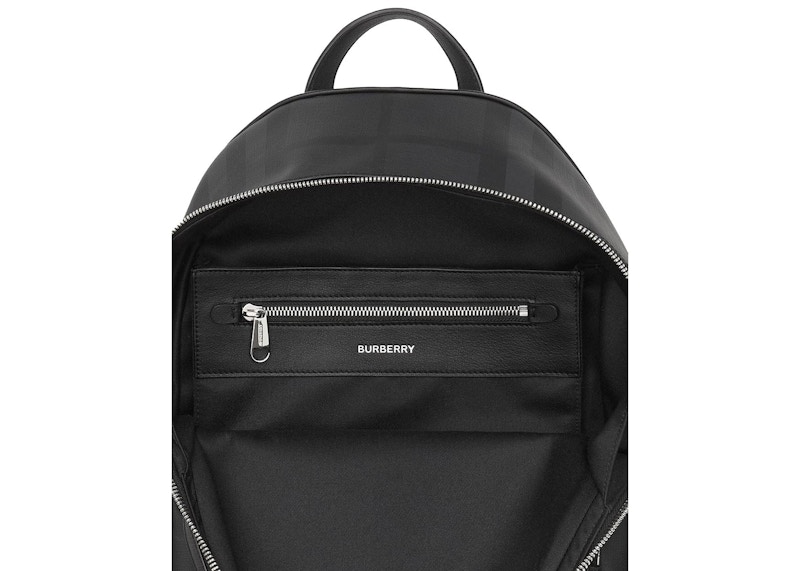 Lookbook 博柏利伦敦格纹皮革双肩包 深炭灰