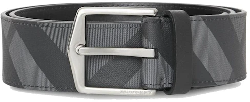 Burberry London Check Belt 1.6 Width Dark Charcoal/Black Burberry London Check Belt 1.6 Width Dark Charcoal/Black