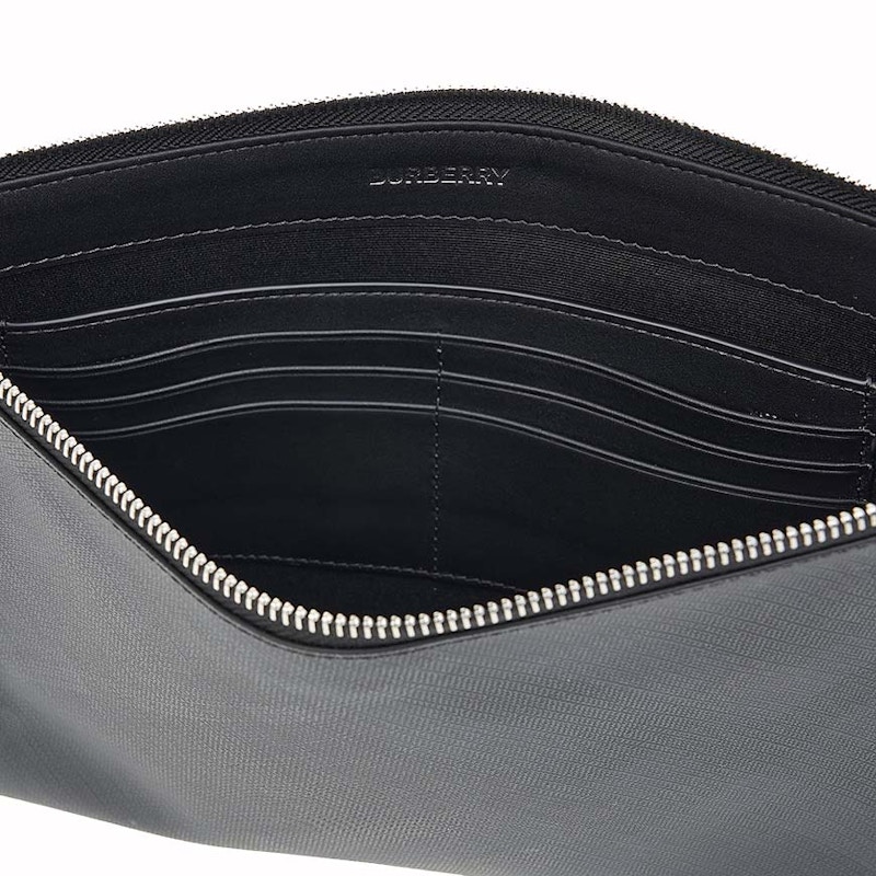 Order Burberry Beg Tangan Zip London Check Kelabu Gelap