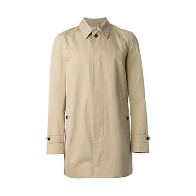 Burberry Long-Sleeve Mid-Length Camel Jacket with Turn-Down Collar 39346051