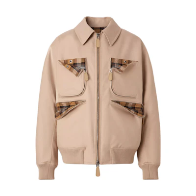 Burberry Long-Sleeve Zip Pocket Jacket with Turn-Down Collar 80608841